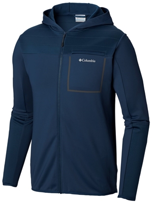 COLUMBIA MEN TECH TRAIL HYBRID HOODIE PETROL BLUE